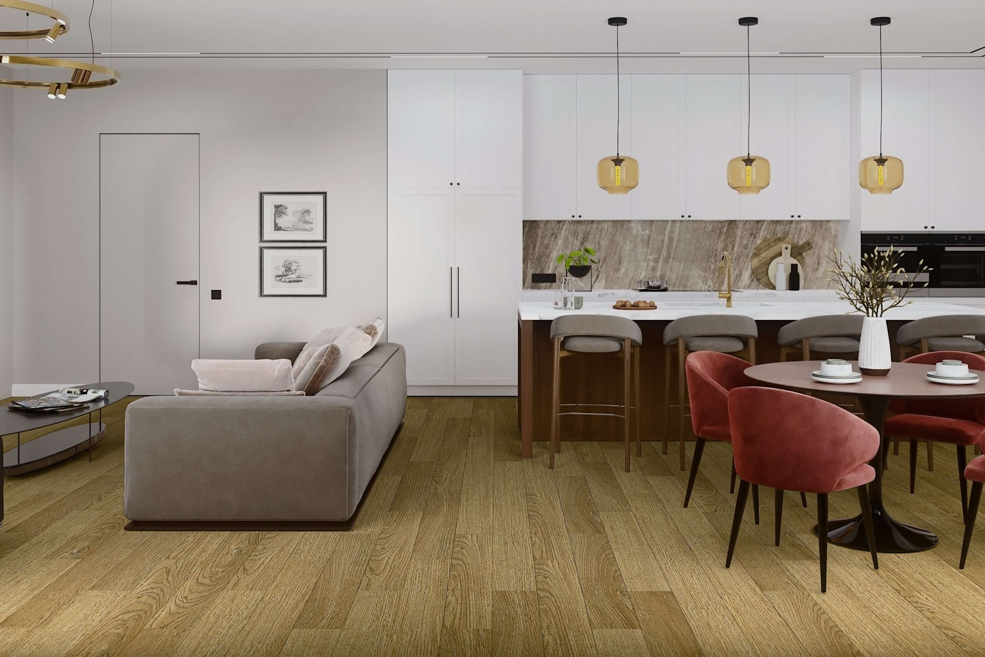 SPC ламинат «Damy Floor» Дуб Золотой (1220*180*4 мм) — купить в Котласе