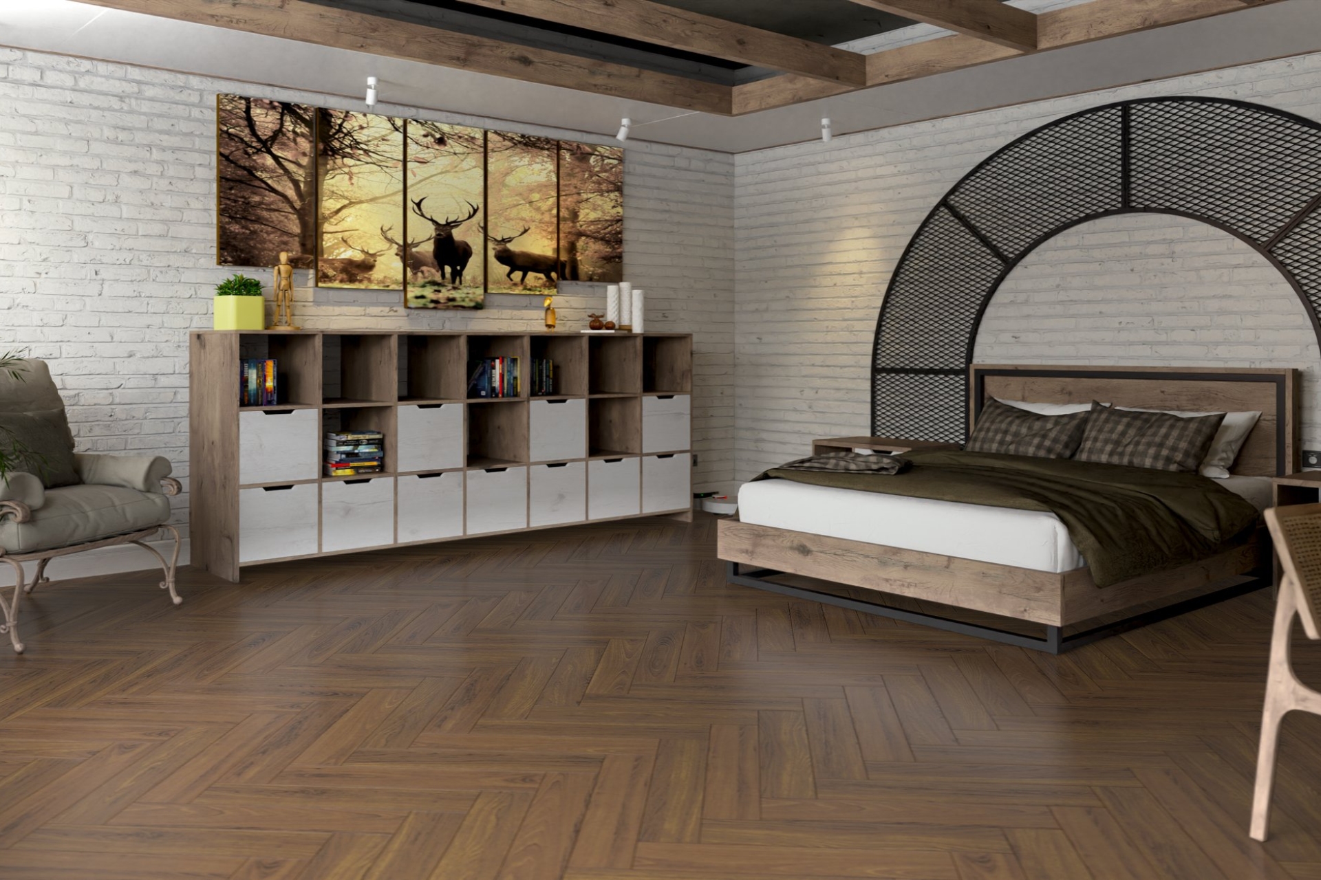 Инженерный паркет «Damy Floor» Ореховый (укладка елочкой) — купить в Котласе