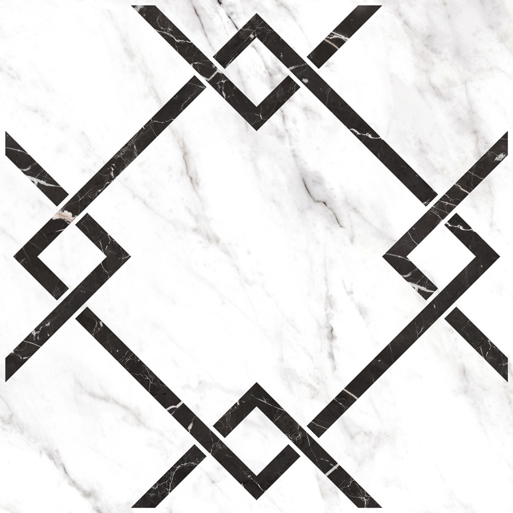 Керамогранит "Керамин" 600*600 Монте Р 7Д Орнамент Лаппатированный Белый — купить в Котласе