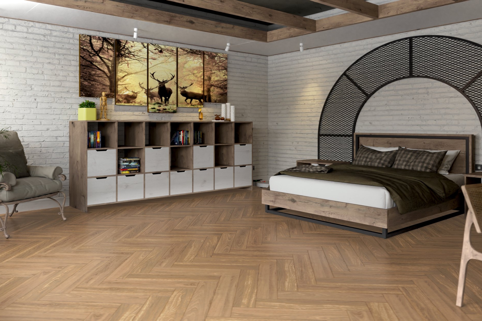 Инженерный паркет «Damy Floor» Натуральный (укладка елочкой) — купить в Котласе